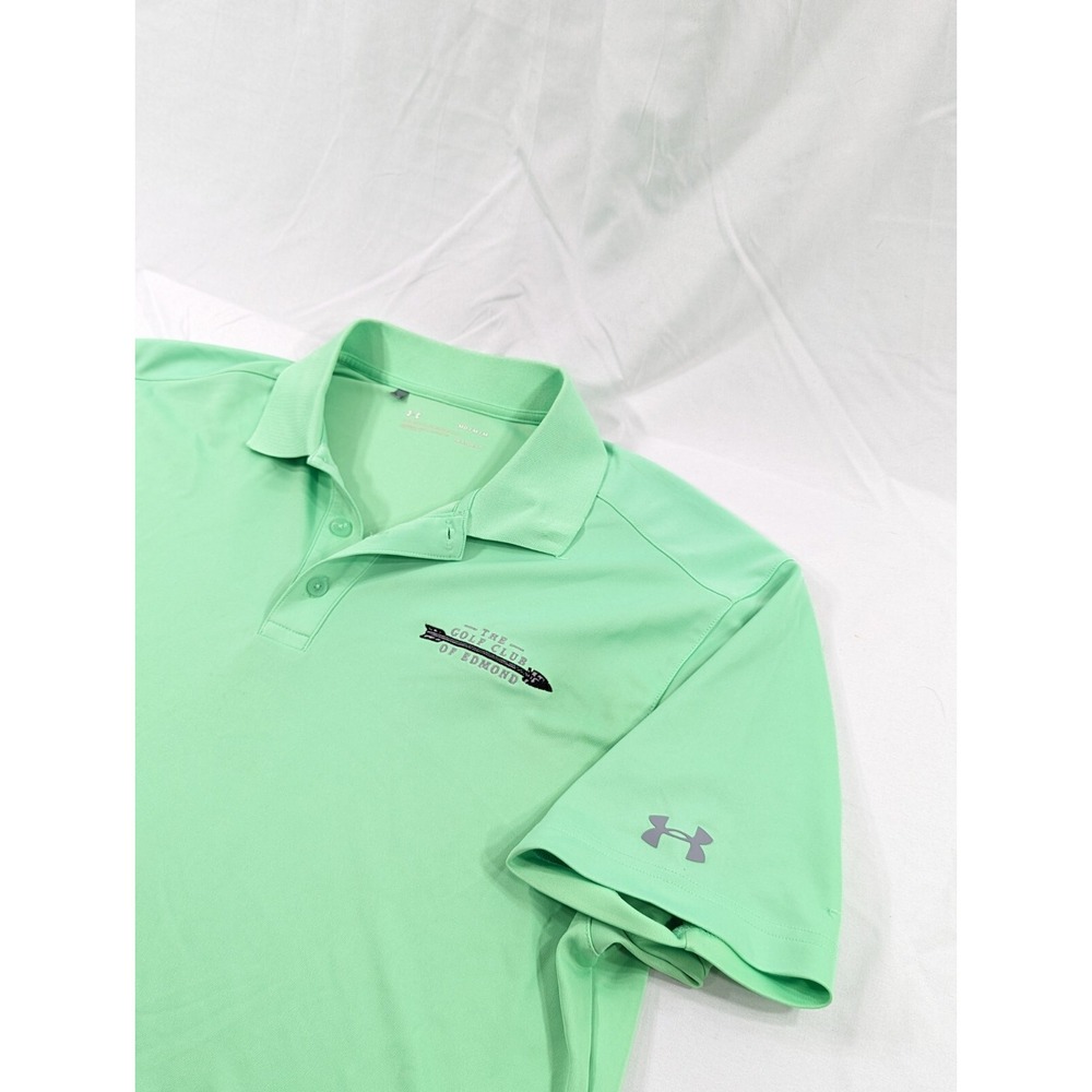 UNDER ARMOUR HEATGEAR LOOSE POLO GreenSHIRT MEN'S SIZE M EDMOND GOLF CLUB COURSE